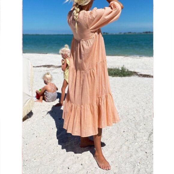 Emerson Fry India Collection Heirloom Lurex Stripe Cotton Midi Dress size XS/S - Picture 4 of 13